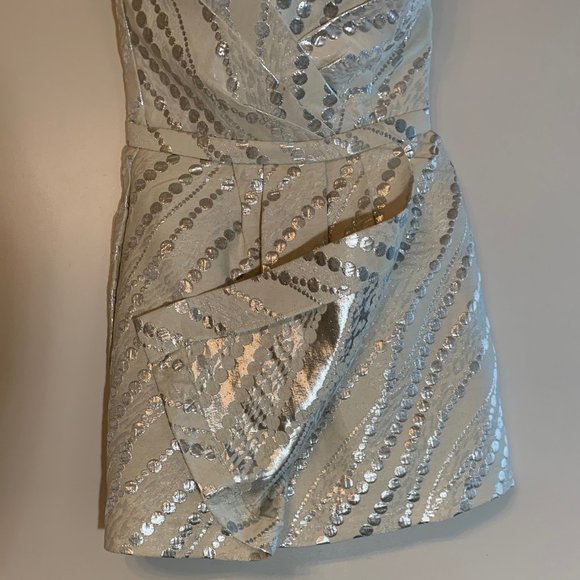 Strapless Mini Bubble Dress: Cream and silver - Picture 2 of 5